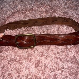 Vintage Lauren Ralph Lauren Brown Braided Leather Belt